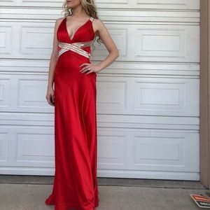 Gorgeous red evening/prom dress beaded